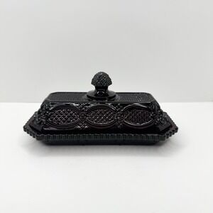 VTG Avon 1876 Cape Cod Ruby Red Pressed Glass Covered Butter Dish with Lid 2pc